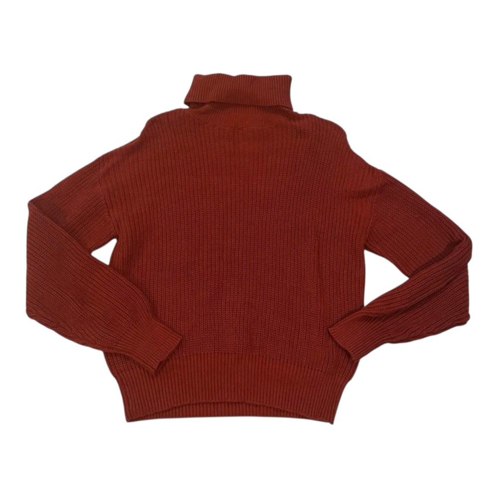 Ambiance Brick Red Women's Cowl Neck Sweater